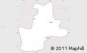 Silver Style Simple Map of Koupela, cropped outside