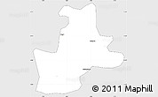 Silver Style Simple Map of Koupela, single color outside