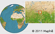 Satellite Location Map of Pouytenga, highlighted parent region