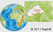 Physical Location Map of Yargo, highlighted country