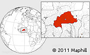 Blank Location Map of Burkina Faso