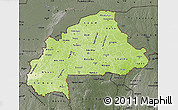 Physical Map of Burkina Faso, darken, semi-desaturated