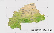 Satellite Map of Burkina Faso, cropped outside