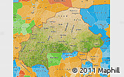 Satellite Map of Burkina Faso, political outside