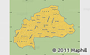 Savanna Style Map of Burkina Faso, single color outside