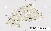 Shaded Relief Map of Burkina Faso, cropped outside