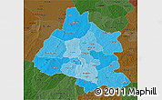 Political Shades 3D Map of Mou Houn, darken