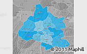 Political Shades 3D Map of Mou Houn, desaturated