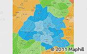 Political Shades 3D Map of Mou Houn