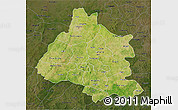 Satellite 3D Map of Mou Houn, darken