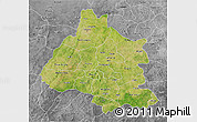 Satellite 3D Map of Mou Houn, desaturated