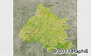 Satellite 3D Map of Mou Houn, semi-desaturated