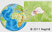 Physical Location Map of Bagassi, highlighted country, highlighted parent region, within the entire country