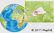 Physical Location Map of Bagassi, highlighted country, highlighted parent region, within the entire country