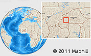 Shaded Relief Location Map of Bana