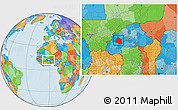 Political Location Map of Mou Houn, within the entire country