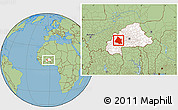 Savanna Style Location Map of Mou Houn, highlighted country, within the entire country