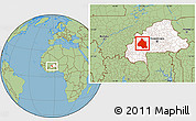 Savanna Style Location Map of Mou Houn, highlighted country