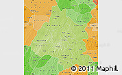 Physical Map of Mou Houn, political shades outside