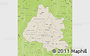 Shaded Relief Map of Mou Houn, physical outside