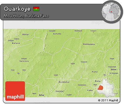 Physical 3D Map of Ouarkoye