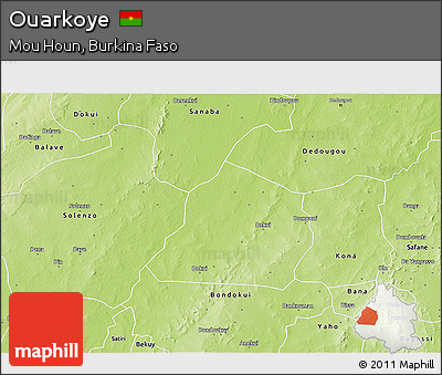 Physical 3D Map of Ouarkoye