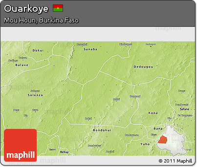 Physical 3D Map of Ouarkoye