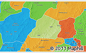 Physical 3D Map of Ouarkoye, political outside