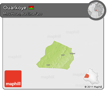 Physical 3D Map of Ouarkoye, single color outside