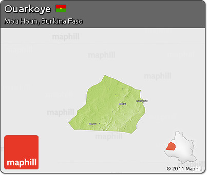 Physical 3D Map of Ouarkoye, single color outside