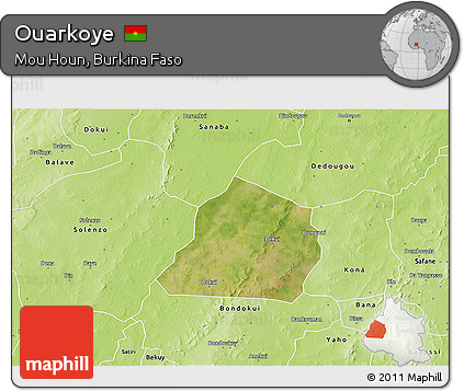 Satellite 3D Map of Ouarkoye, physical outside
