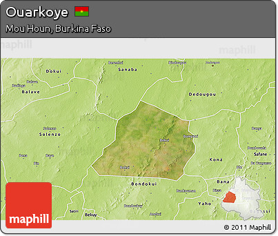 Satellite 3D Map of Ouarkoye, physical outside