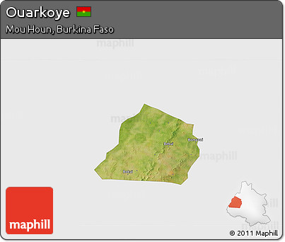 Satellite 3D Map of Ouarkoye, single color outside