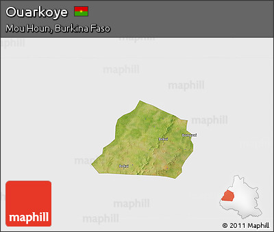 Satellite 3D Map of Ouarkoye, single color outside