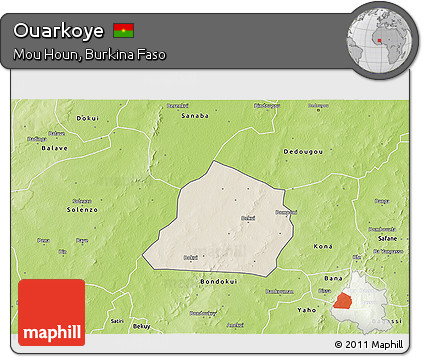 Shaded Relief 3D Map of Ouarkoye, physical outside