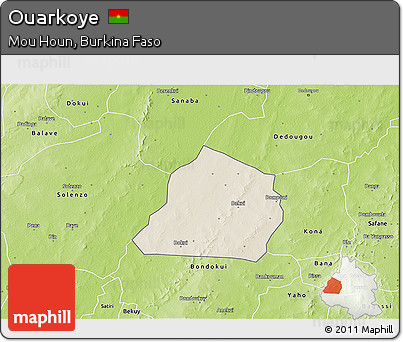 Shaded Relief 3D Map of Ouarkoye, physical outside