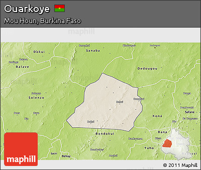 Shaded Relief 3D Map of Ouarkoye, physical outside
