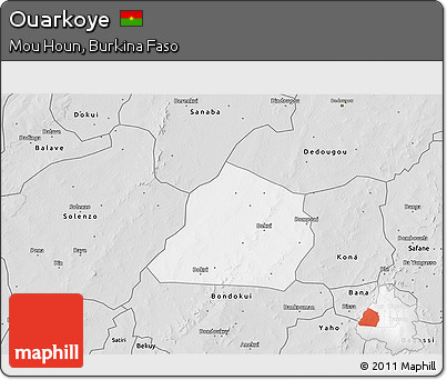 Silver Style 3D Map of Ouarkoye