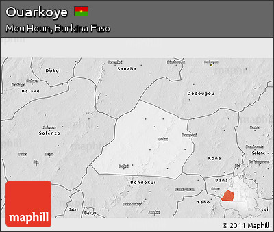 Silver Style 3D Map of Ouarkoye