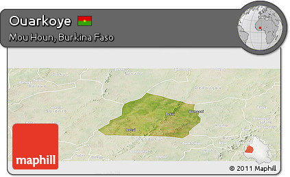 Satellite Panoramic Map of Ouarkoye, lighten