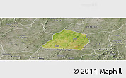 Satellite Panoramic Map of Ouarkoye, semi-desaturated