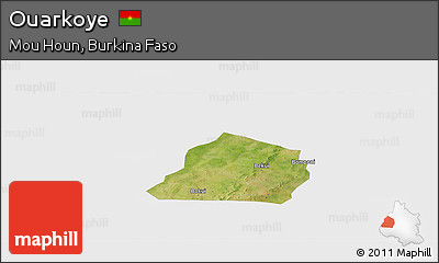 Satellite Panoramic Map of Ouarkoye, single color outside