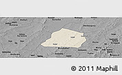 Shaded Relief Panoramic Map of Ouarkoye, darken, desaturated