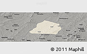 Shaded Relief Panoramic Map of Ouarkoye, darken, semi-desaturated