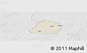 Shaded Relief Panoramic Map of Ouarkoye, lighten, desaturated