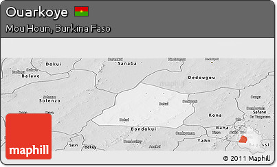 Silver Style Panoramic Map of Ouarkoye