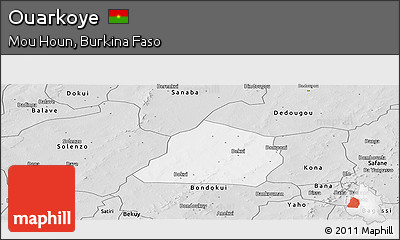 Silver Style Panoramic Map of Ouarkoye