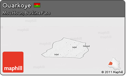 Silver Style Panoramic Map of Ouarkoye, single color outside