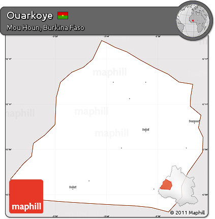Classic Style Simple Map of Ouarkoye, cropped outside