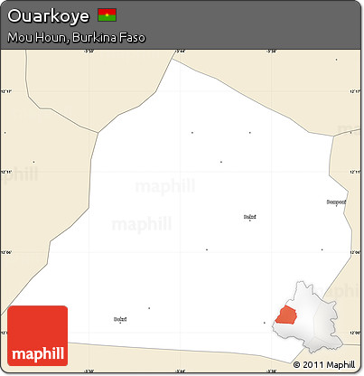Classic Style Simple Map of Ouarkoye